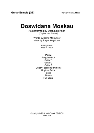 Doswidana Moskau (arr. Josef Peter Traun)