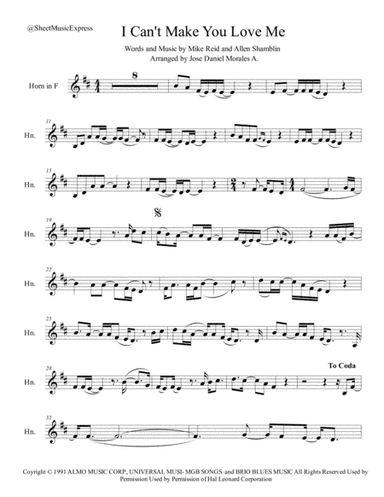 I Can't Make You Love Me (arr. Jose Daniel Morales A.)