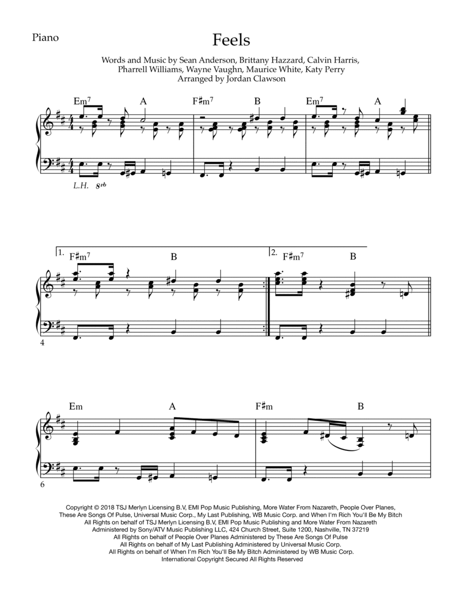 Feels (arr. Jordan Clawson)