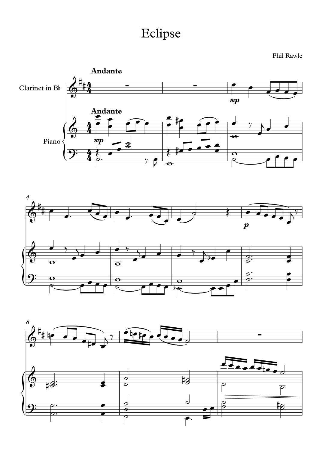 Eclipse - Clarinet and Piano