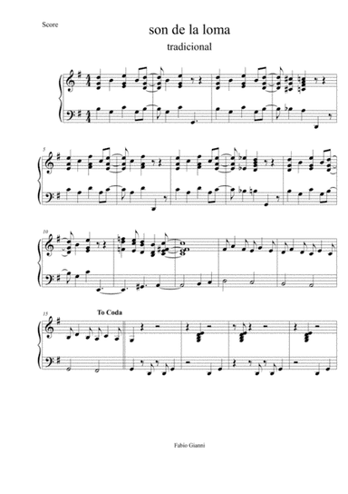 son de la loma (arr. pianoplayer)