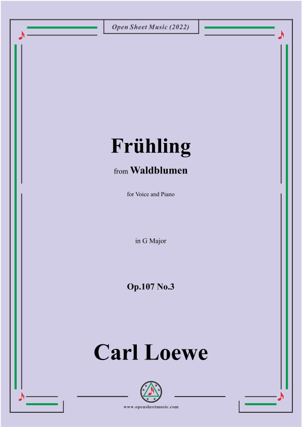 Loewe-Frühling,Op.107 No.3,in G Major (arr. OSM Press)