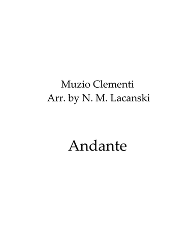Andante (arr. Nick M Lacanski)