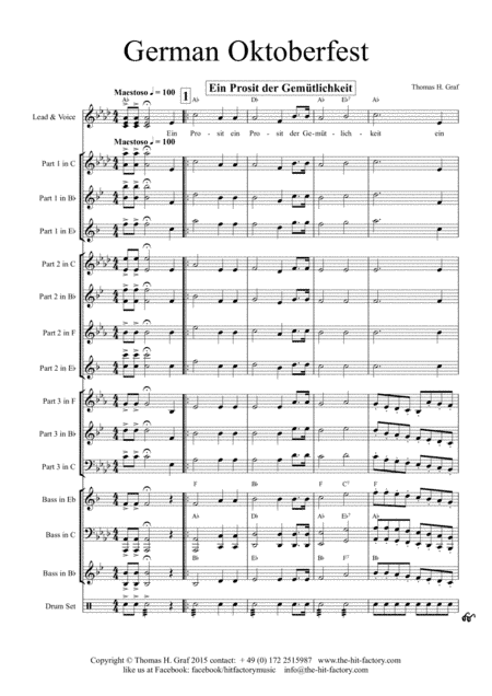 German Octoberfest - 10 Famous German Songs - Multiplay (arr. Thomas H. Graf)