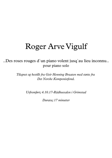 Des Roses rouges...piano solo