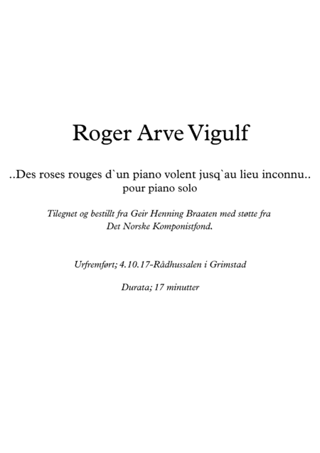 Des Roses rouges...piano solo