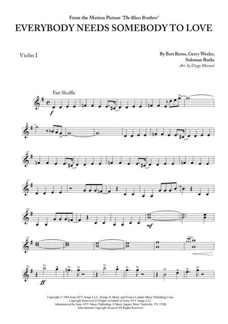Everybody Needs Somebody To Love (arr. Diego Marani)
