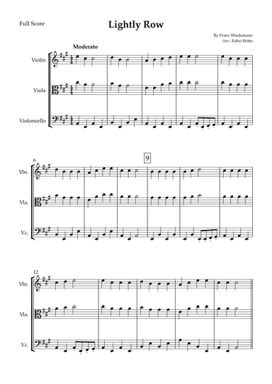 Lightly Row for String Trio (arr. Fabio Britto)