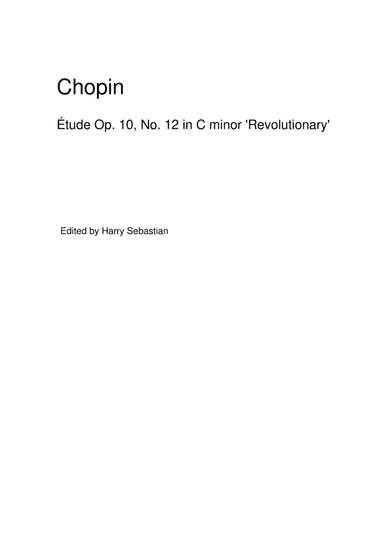 Chopin- Étude Op. 10, No. 12 in C minor 'Revolutionary' (arr. Harry Sebastian)