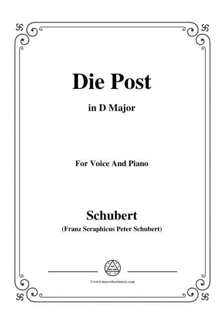 Schubert-Die Post,from 'Winterreise',Op.89(D.911) No.13,in D Major,for Voice&Piano (arr. MSM)