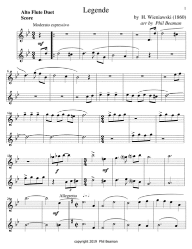 Legende-Wieniawski-Alto Flute duet (arr. Phil Beaman)