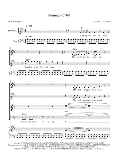Summer Of '69 (arr. Scott Pietrangelo)
