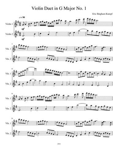 Violin Duet in G Major No. 1