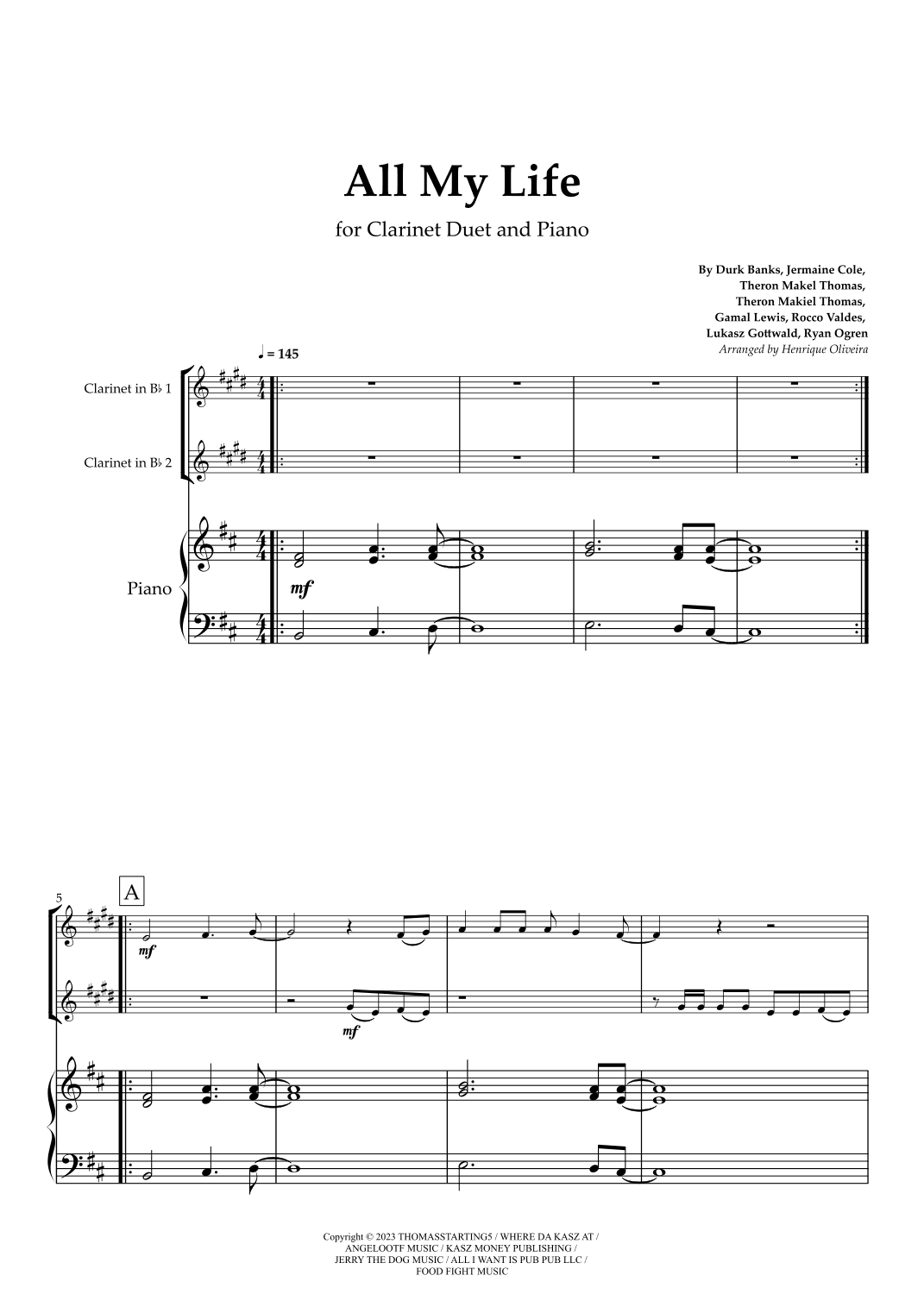 All My Life (arr. Henrique Oliveira)