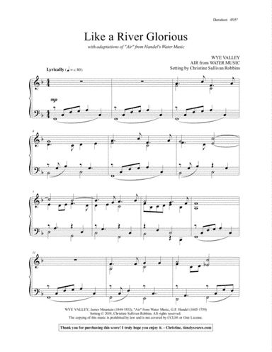 Like a River Glorious (with Air from Handel's Water Music) (arr. Christine Sullivan Robbins)