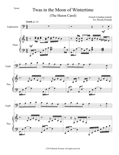 Twas in the Moon of Wintertime/The Huron Carol (euphonium/piano), arr. Brenda Portman (arr. Brenda Portman)