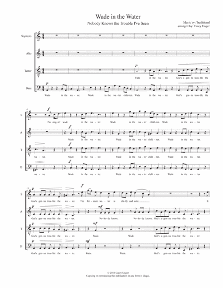 Wade in the Water (Nobody Knows the Trouble I've Seen) (arr. Carey Unger)