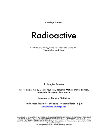 Radioactive (arr. Caroline McCaskey)