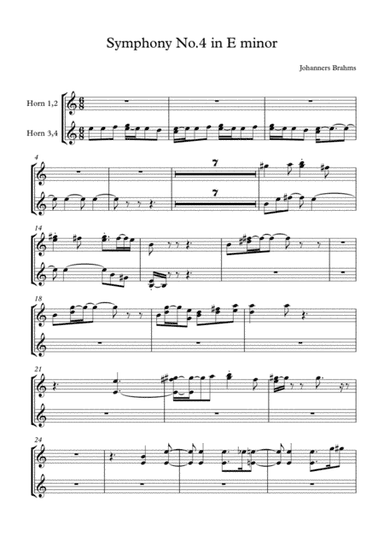 Brahms Symphony No.4 - 2.Andante moderato (Transposed Horn in C) (arr. Jay Heo)