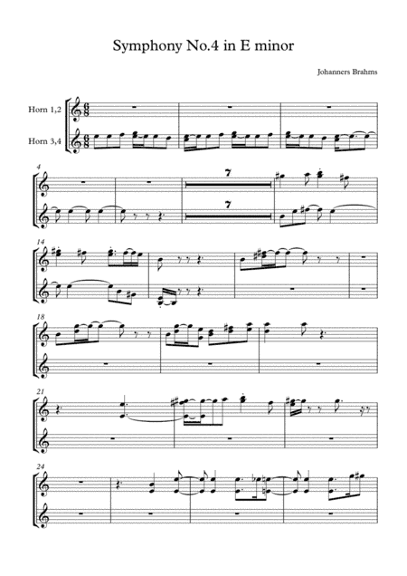 Brahms Symphony No.4 - 2.Andante moderato (Transposed Horn in C) (arr. Jay Heo)