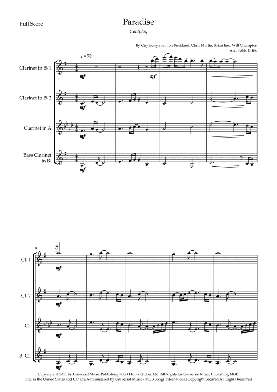 Paradise (arr. Fabio Britto)