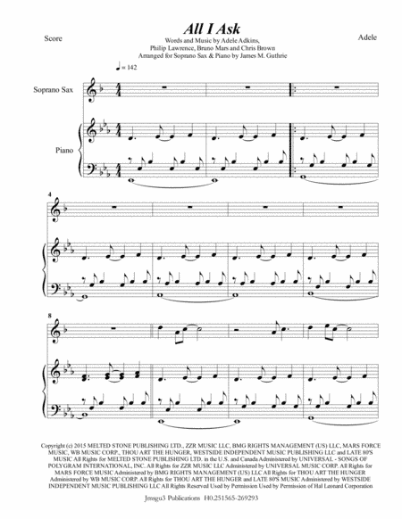 All I Ask (arr. James M. Guthrie, ASCAP)