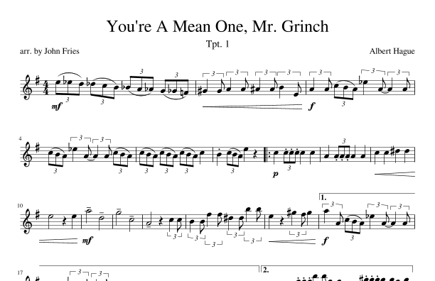 You're A Mean One, Mr. Grinch (arr. John Fries)