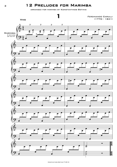 12 PRELUDES FOR MARIMBA (arr. Konstantinos Botinis)