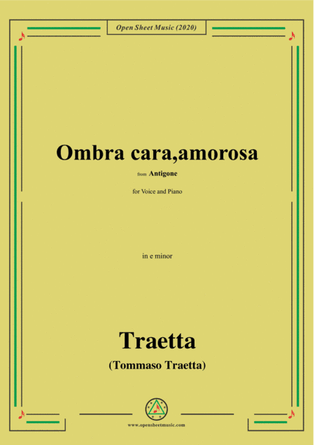 Traetta-Ombra cara,amorosa,in e minor,for Voice and Piano (arr. MSM)