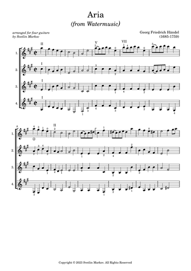 Aria (from Watermusic) (arr. Svetlin Markov)