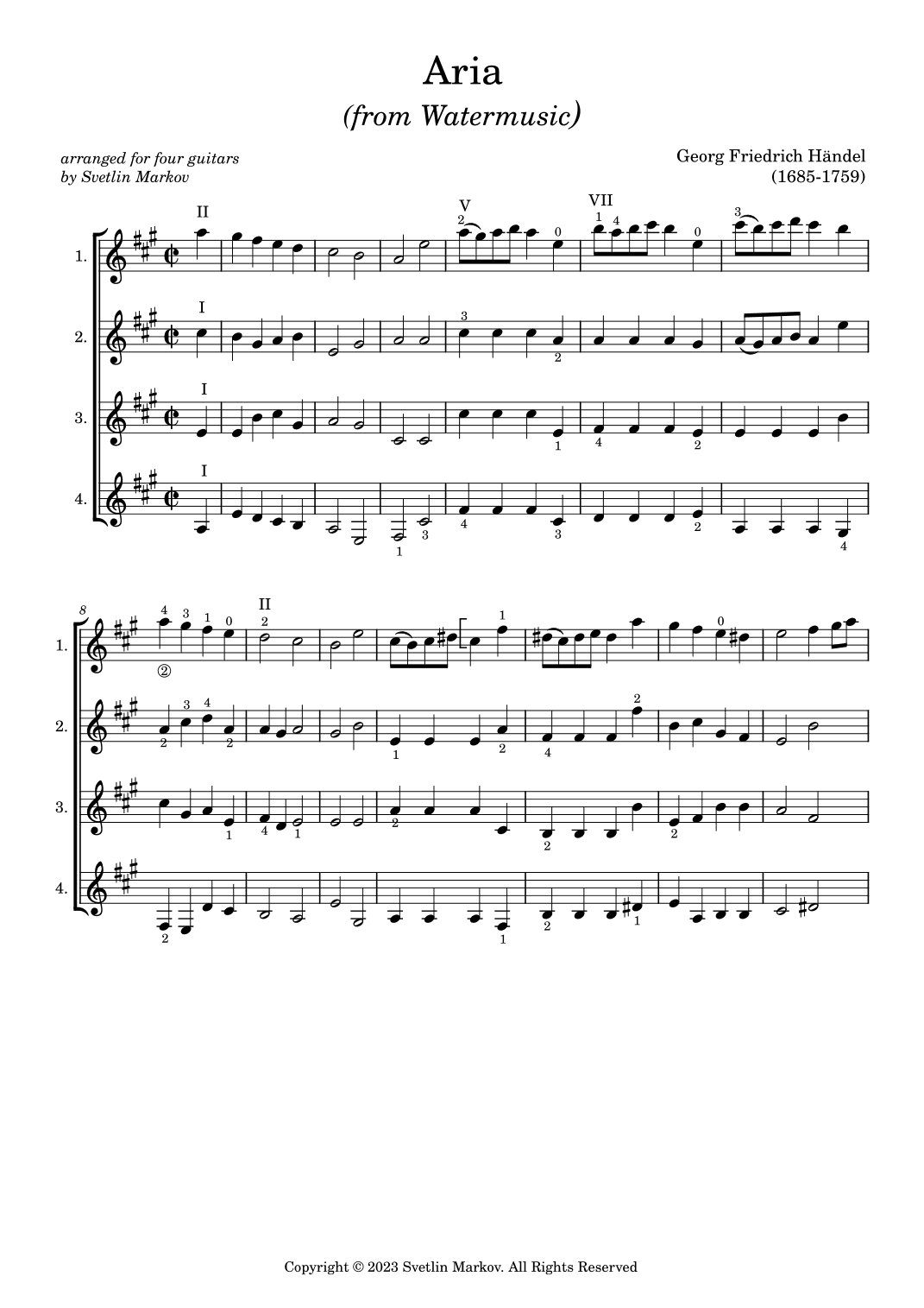 Aria (from Watermusic) (arr. Svetlin Markov)