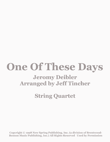 One Of These Days (arr. Jeff Tincher)