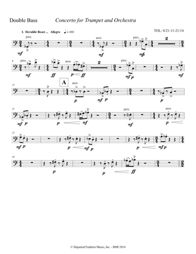 Concerto for Trumpet and Orchestra (2011) Double bass part