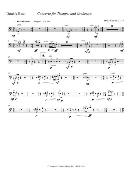 Concerto for Trumpet and Orchestra (2011) Double bass part