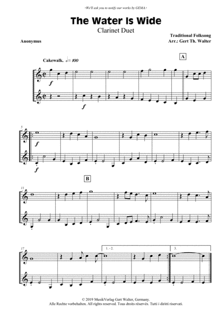 The Water Is Wide (arr. Gert Th. Walter)
