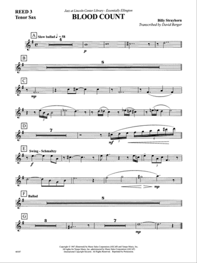 Blood Count: B-flat Tenor Saxophone