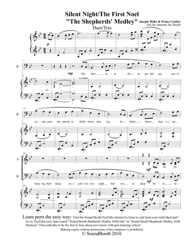 The Shepherds' Medley (The First Noel/Silent Night) Duet/Trio