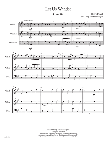 Let Us Wander: Gavotta for 2 oboes and bassoon.