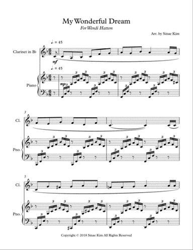 My Wonderful Dream for Clarinet and Piano