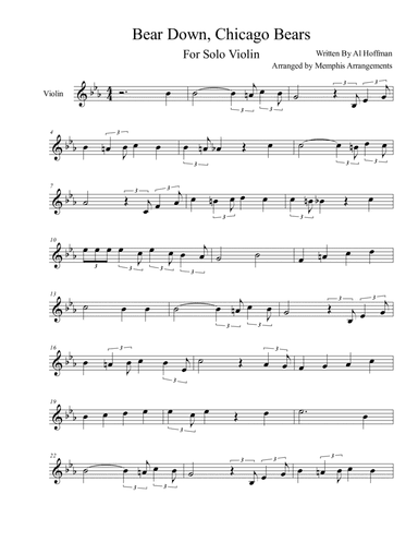 Bear Down Chicago Bears Violin