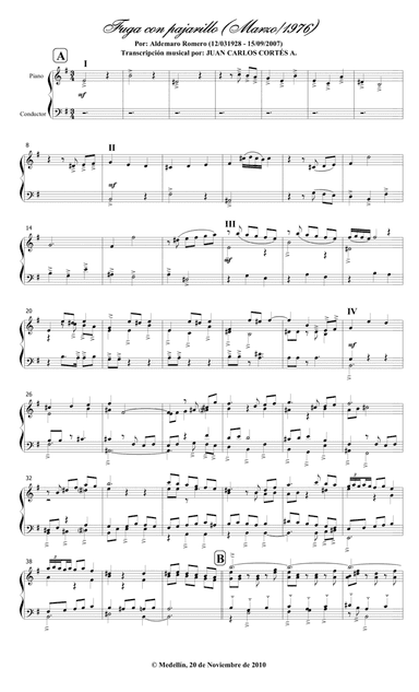 Fuga con pajarillo en Mi menor. Para Piano Solo por: Aldemaro Romero Zerpa