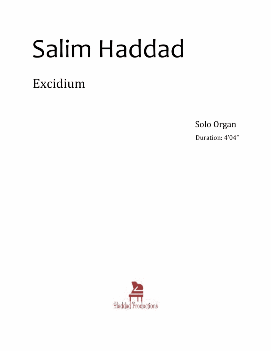 Excidium (organ solo) Op. 9