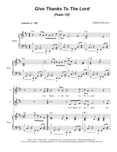Psalms for the Easter Season (Year B) (Duets for Soprano and Alto solo)