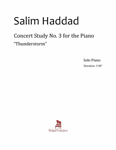 Concert Study No. 3 for the Piano, "Thunderstorm" Op. 4