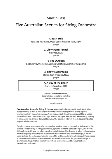 Five Australian Scenes for String Orchestra - 5. A Day at the Beach