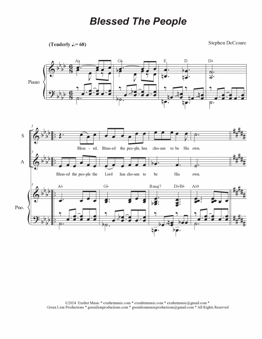 Psalms for Pentecost through Corpus Christi (Year B) (Duet for Soprano and Alto solo)