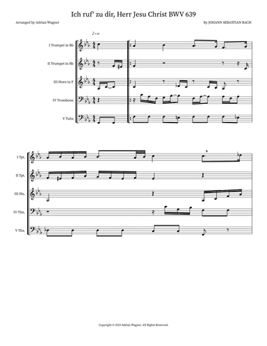 Ich ruf‘ zu dir, Herr Jesu Christ BWV 639