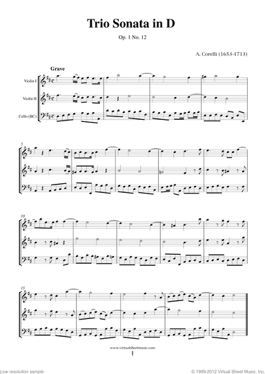 Trio Sonata in D major Op.1 No.12 (COMPLETE)
