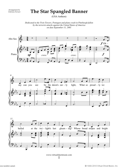 The Star Spangled Banner (in Eb) - USA Anthem