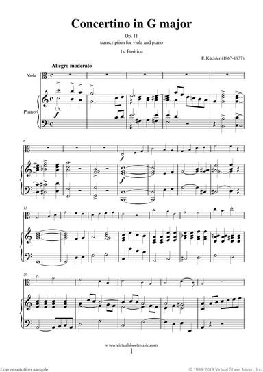 Concertino in G major (transposed in C) Op. 11